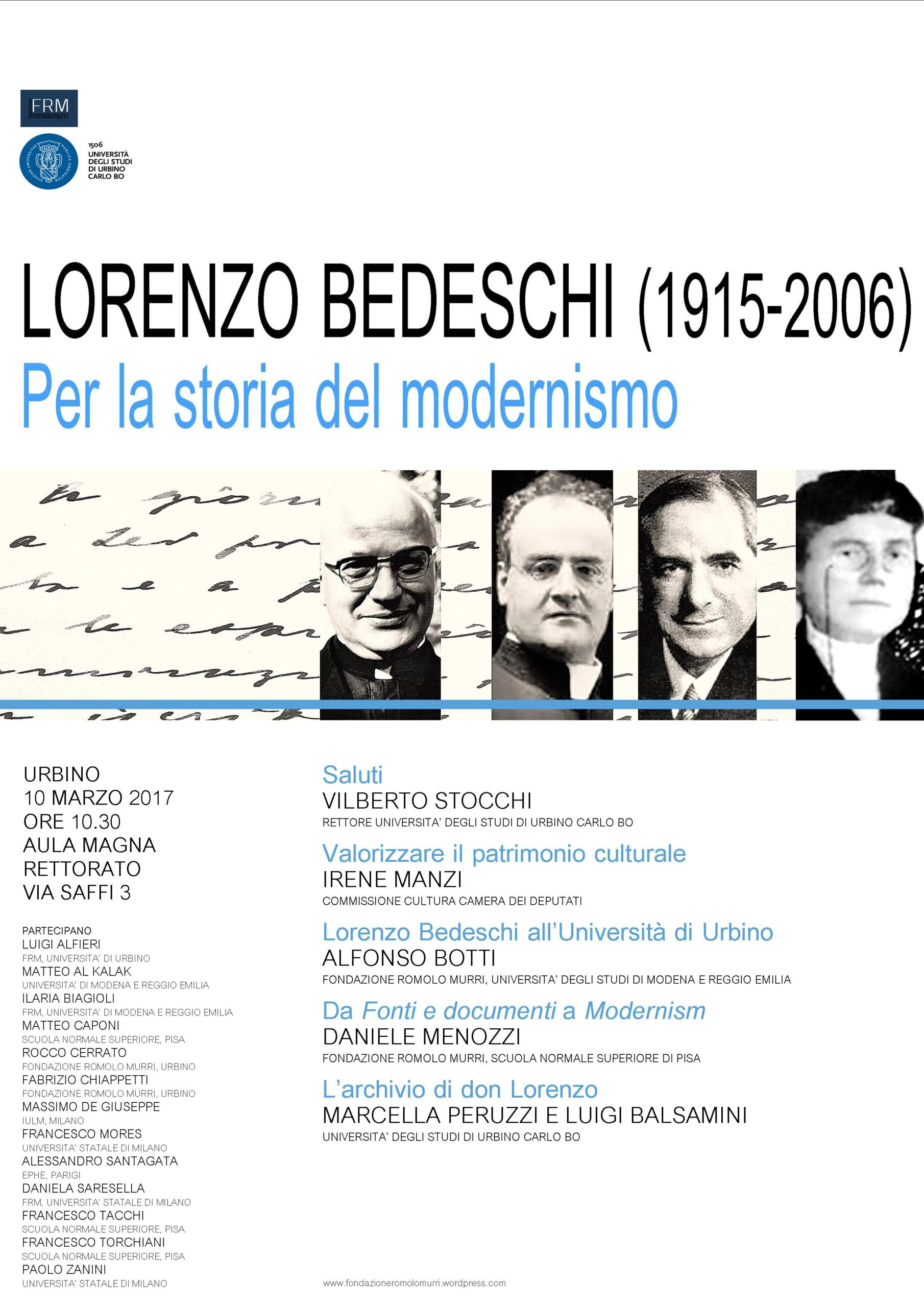 Lorenzo Bedeschi (1915-2006). Per la storia del modernismo