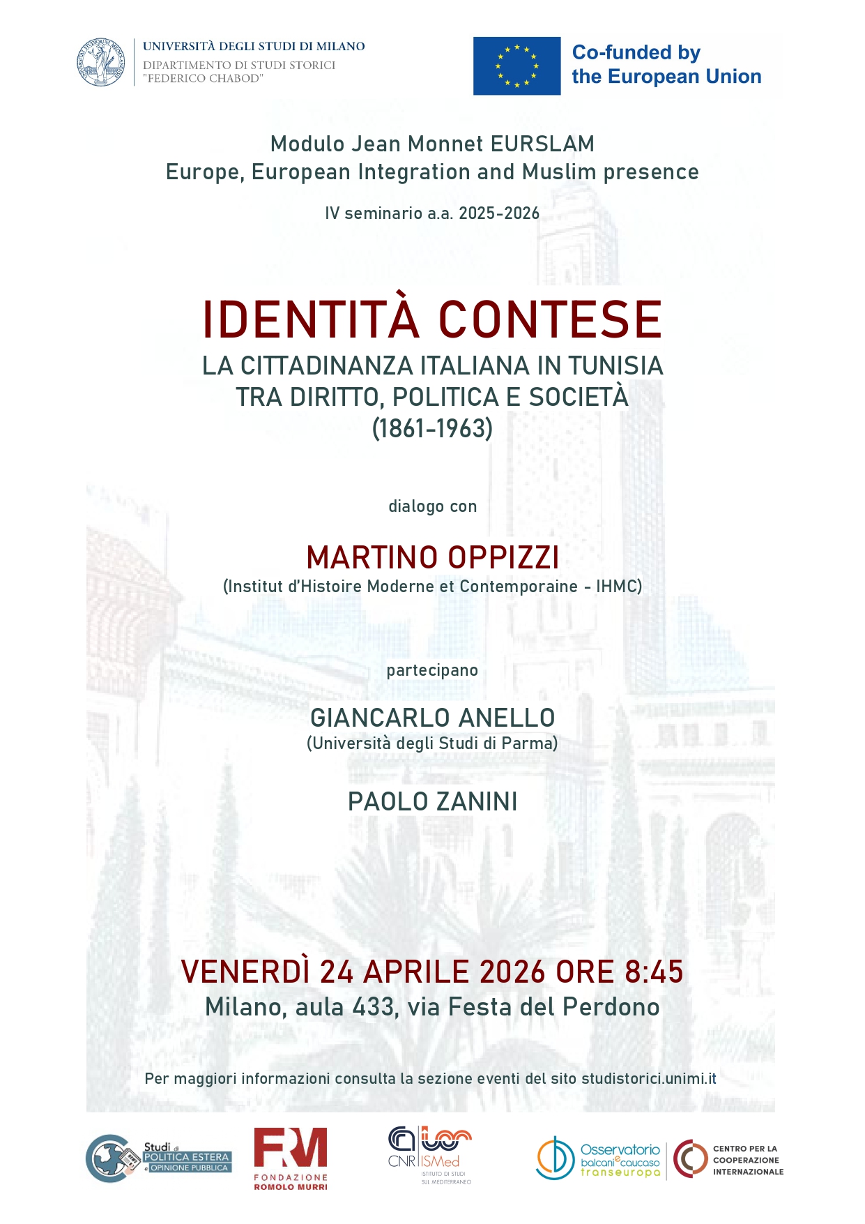EURSLAM – Identità contese | Milano, 24 aprile 2026