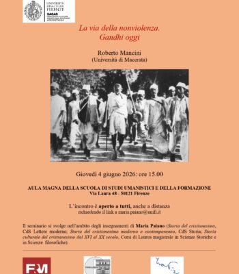 La via della nonviolenza. Gandhi oggi | Firenze, 4 giugno 2026, ore 15.00 La via della nonviolenza. Gandhi oggi | Firenze, 4 giugno 2026, ore 15.00
